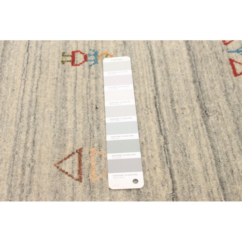 Tapis unique en laine noué à la main gris clair nouvel âge 4 pi x 5 pi 10 po Rossville