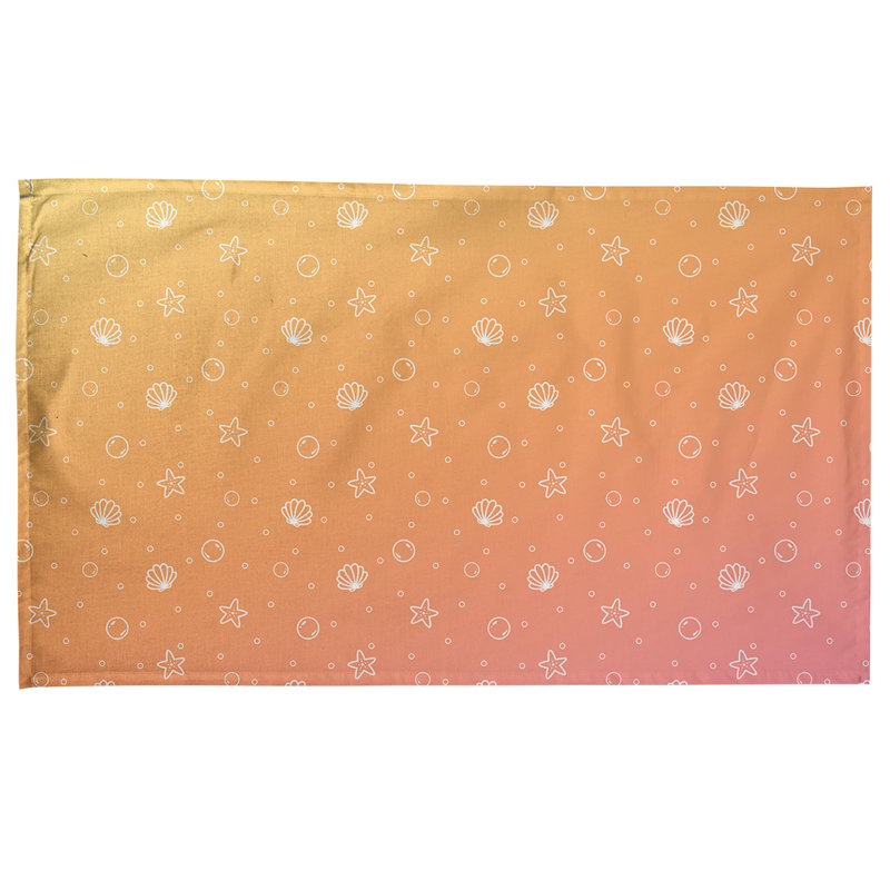 Serviette à thé à motif coquillage, Polyester sergé, Orange
