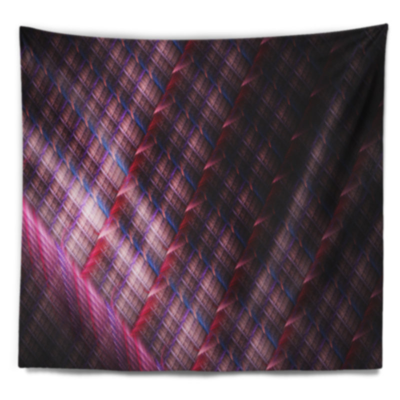 Tapisserie grise en métal abstraite rose foncé, H 32 po x l 39 po