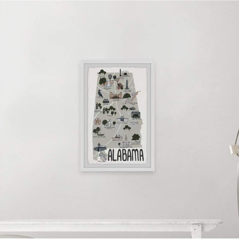 Grey Alabama Spots - Impression de cadre photo sur papier, H 12 po x l 8 po x P 1,5 po