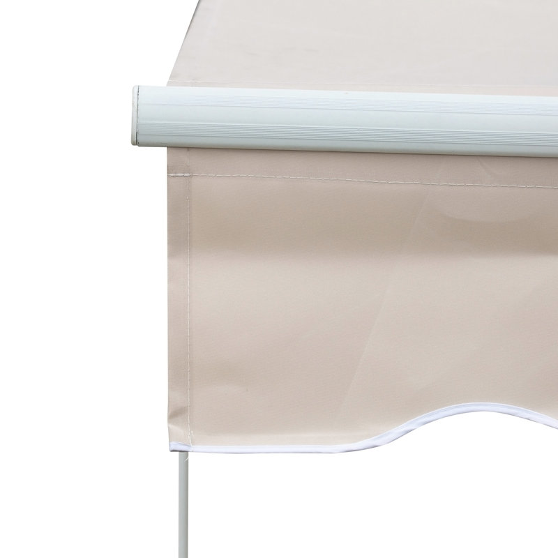 Versatile Retractable Patio Awning For Sun And Shade Protection, Beige, 49.25" H x 98.5" W x 78.75" D