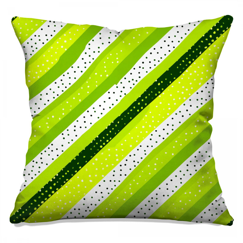 Coussin Green Stripes, 20 po x 20 po