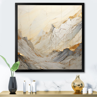Beige And Gold Glacier Stone Simplicity IV - Abstract Canvas Prints