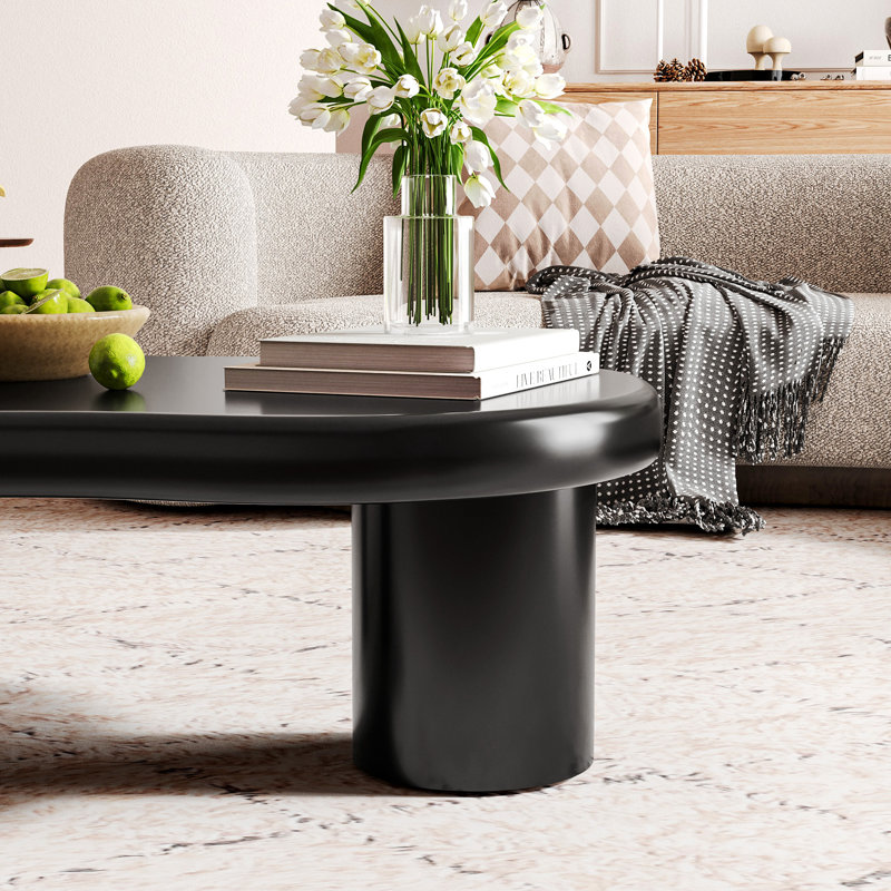 Table basse en bois 39 po, H 16,5 po x L 39,5 po x l 27,6 po, Noir