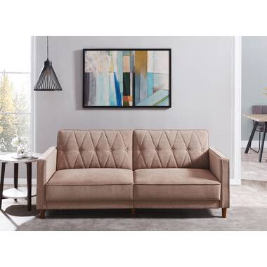 HONBAY 79.4'' Wide Velvet Split Back Convertible Sofa & Reviews