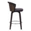 Tabouret de bar ou de comptoir pivotant Vandt avec repose-pieds chromé en similicuir brun et contreplaqué-616208169