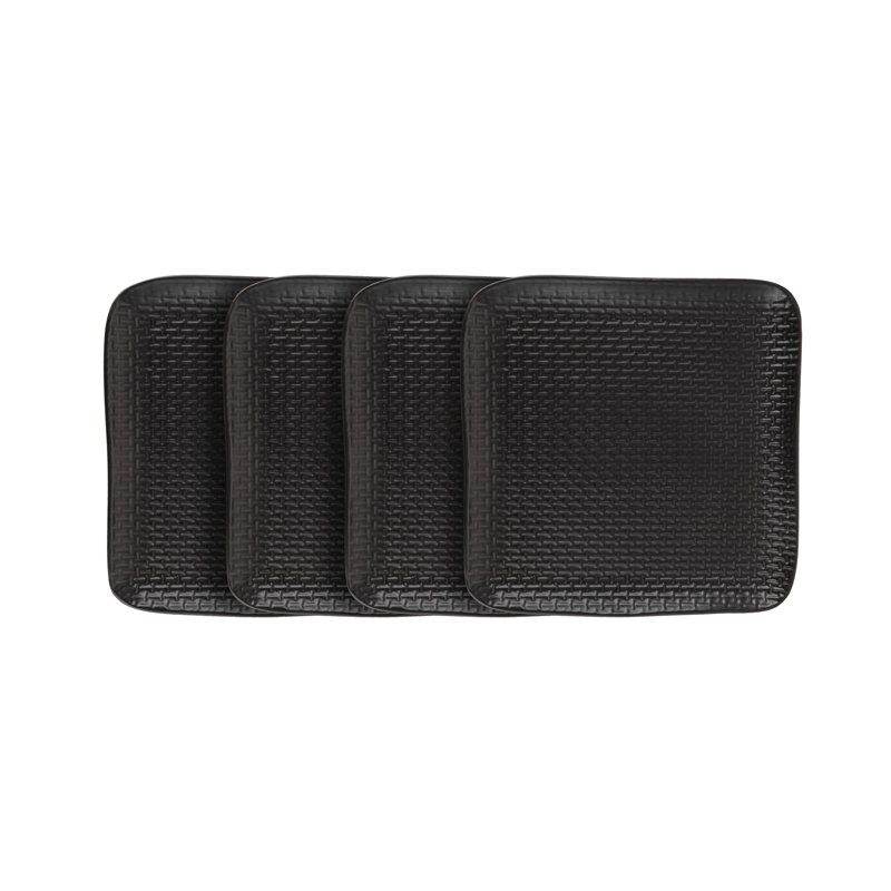 Stone Lain Olivia Salad Plate Set Stoneware, Black