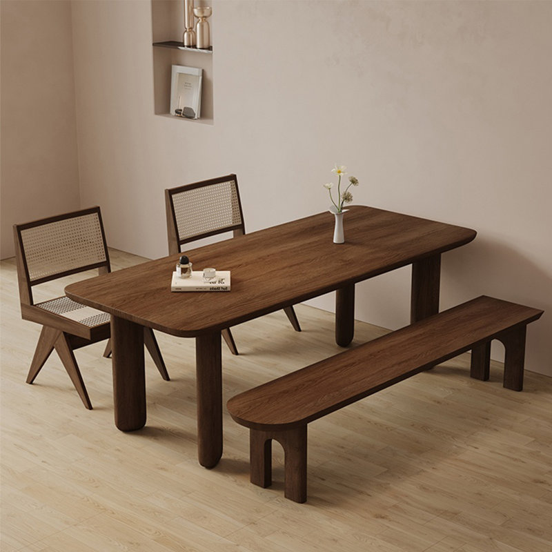 Ensemble de table en bois massif élégant et pratique, H 29,52 po x L 70,86 po x l 31,49 po