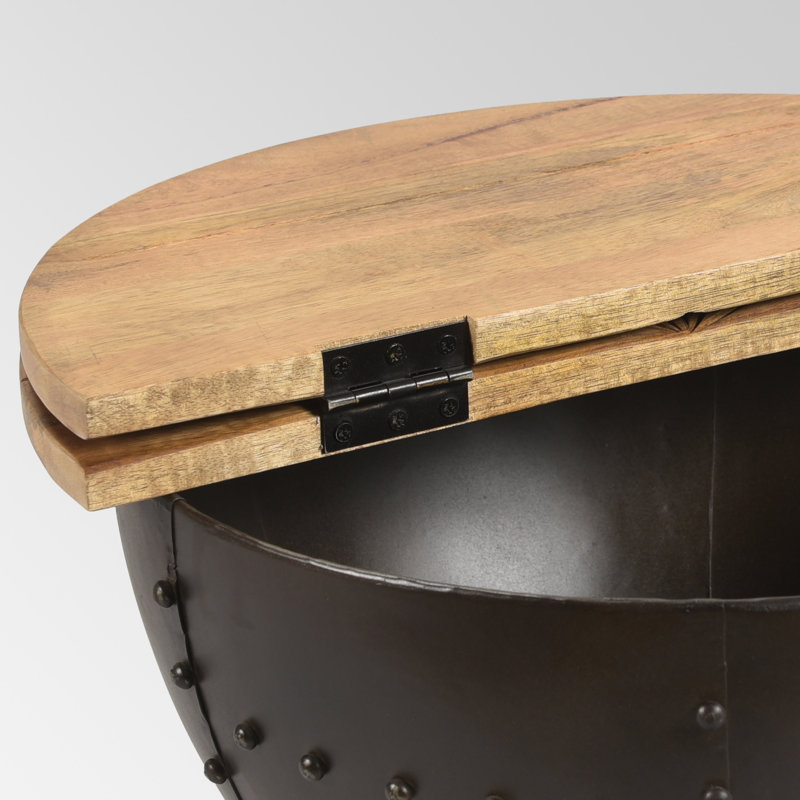 Table basse industrielle rustique en bois et fer pour le salon | Idée de cadeau
