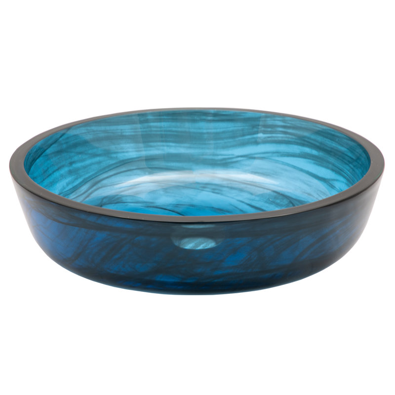 Eden Bath 16.63 " Tempered Glass Circular Bathroom Sink