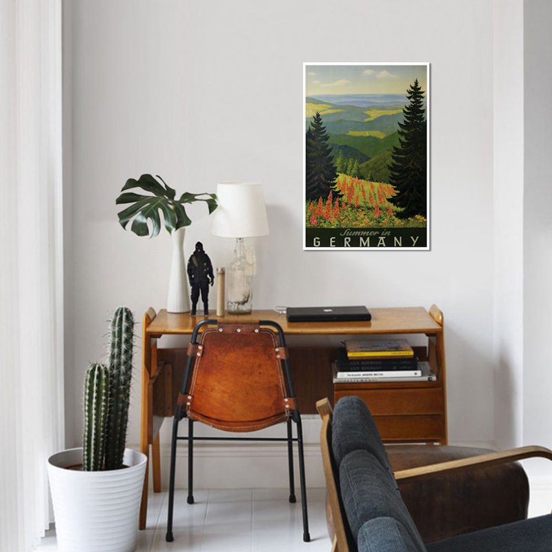 Publicité Vintage « Été en Allemagne » sur toile, 26" H x 18" L x 1,5" D