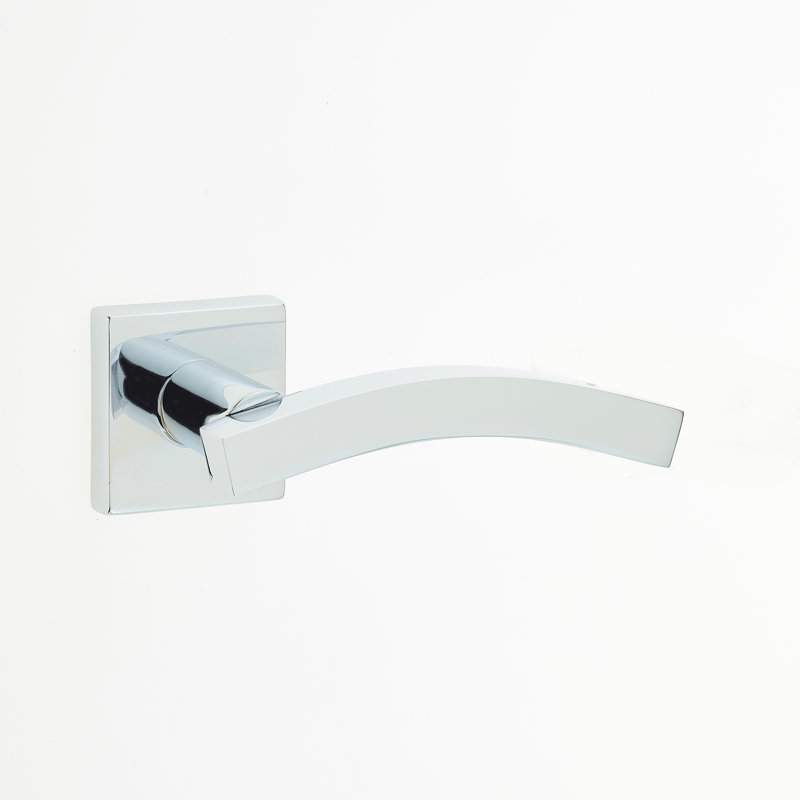 Kubus Curve Door Handle, Polished Chrome
