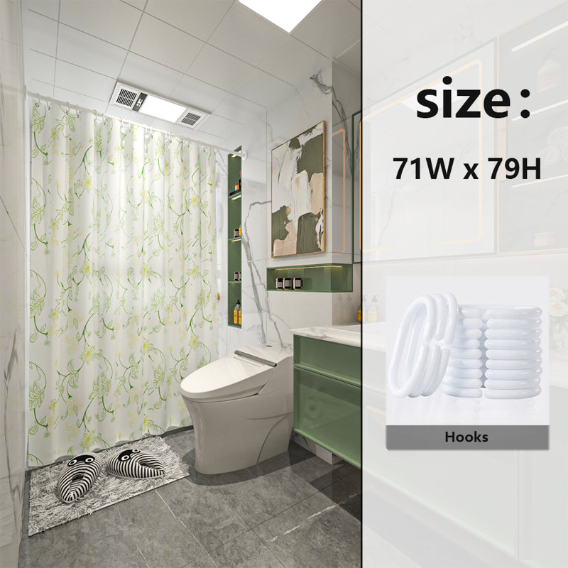 Rideau de douche imperméable PEVA, H 79 po x l 71 po