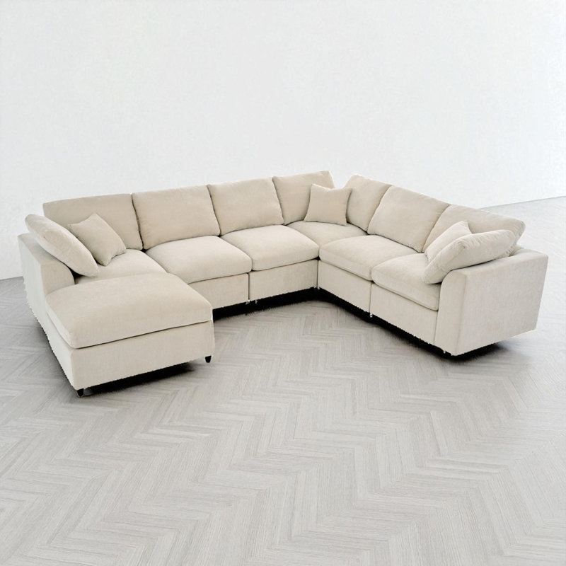 Canapé modulaire 7 pièces 7 pièces, Beige