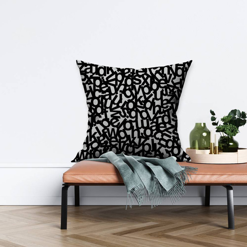 Alphabet - 26"x26" Throw pillow - Poly twill - Print on demand
