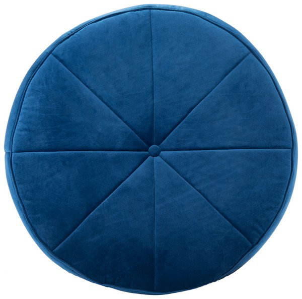 Keeney 28.3cm Wide Velvet Tufted Round Solid Colour Pouffe Ottoman, Navy