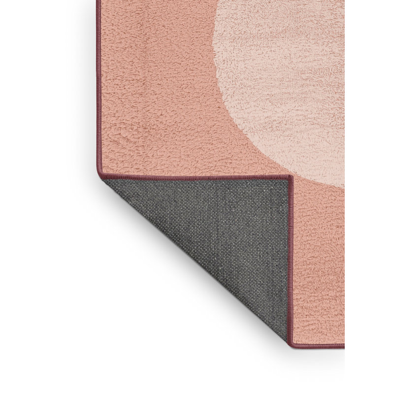 Soft Plush Faye Easter Modern & Contemporary Abstract Area Rug in Beige – Rose Binding, 2x5