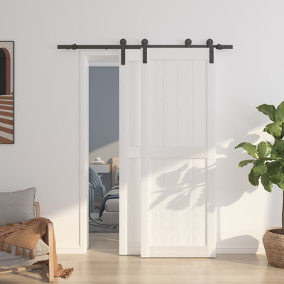 Portes de grange doubles en bois manufacturé avec panneaux de quincaillerie et ensembles de quincaillerie d'installation
