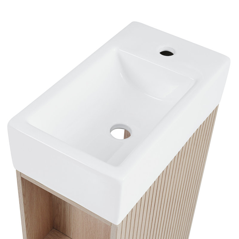 Meuble-lavabo avec tablette, meuble-lavabo avec tablette, Naturel