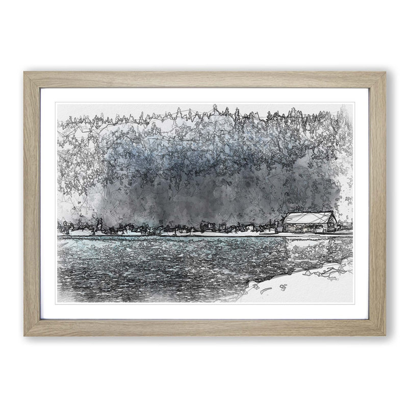 Lake Louise in Banff Canada in Abstract - Picture Frame Graphic Art Print, Oak Framed, 48cm H x 65cm W x 2cm D