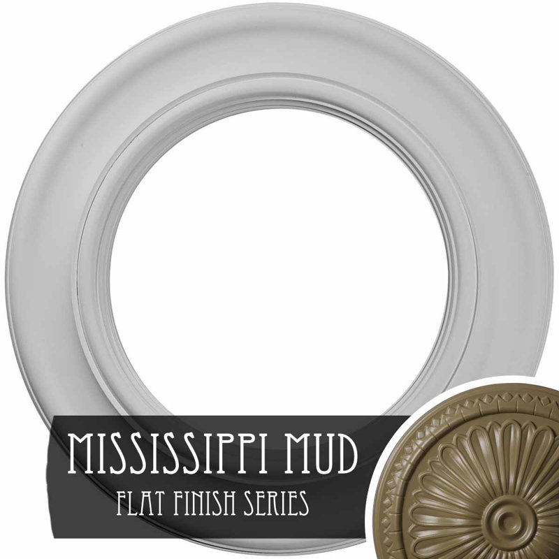 Endurathane Holmdel Ceiling Medallion, 20 7/8"OD x 12 7/8"ID x 1"P (Fits Canopies up to 12 7/8"), Hand-Painted Mississippi Mud Finish