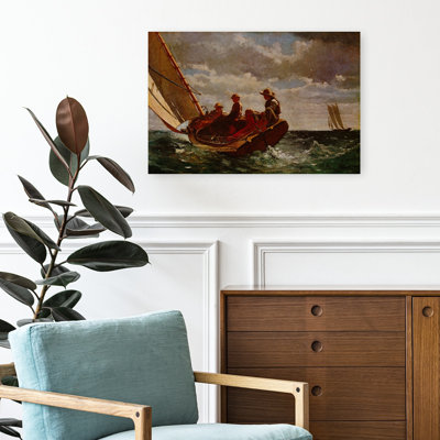 Breezing Up Classic Coastal Ocean Wall Art Print by Winslow Homer - 1 Piece Wrapped Canvas Wall Art