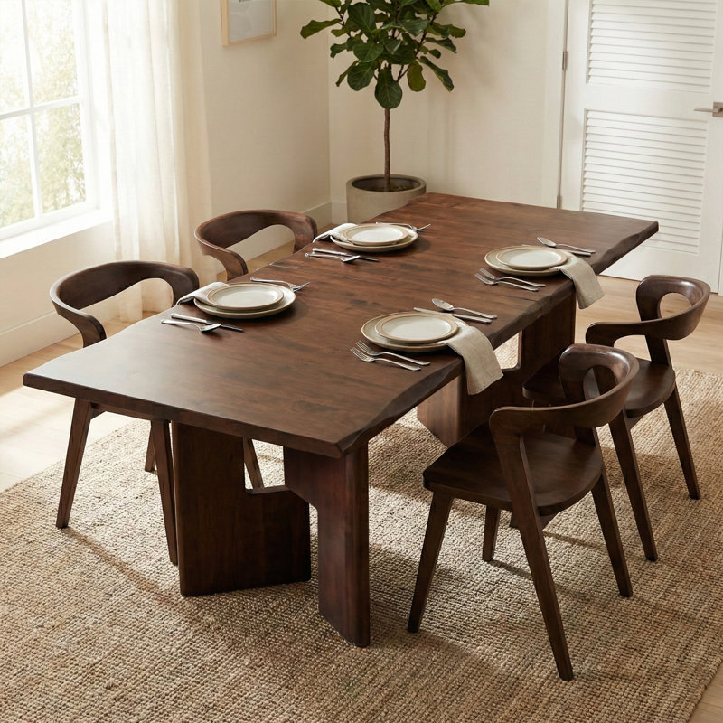 Rozella 5-Piece Solid Wood Extendable Dining Table Set With Side Chairs, 5 Pieces: Table, 4 Chairs