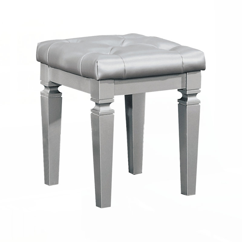Tabouret de coiffeuse 1 pièce Modern Glam Luxury, Argent argent