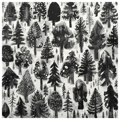 Rideaux de douche Monochromes Forest Illustration