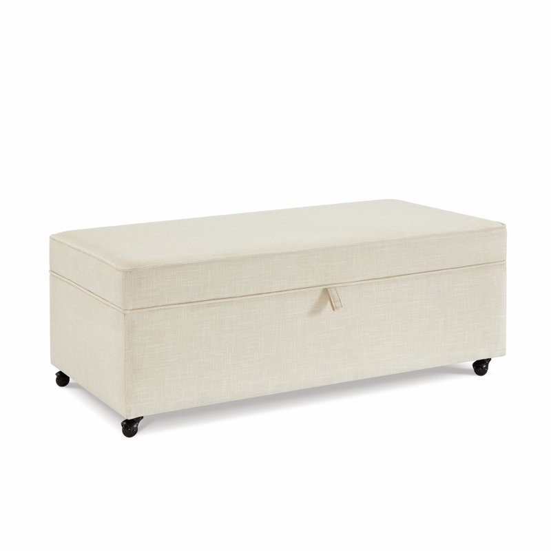 Grand banc confort moderne avec rangement, Ivoire
