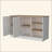 White And Ash 2-Door Kitchen Island With 3 Open Shelves