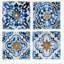 S/4 Abstract Blue, White, And Wall Decor Accents