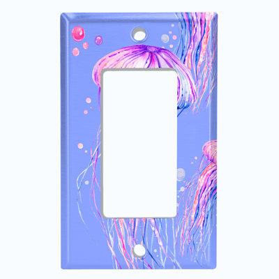 Jelly Fish Pink Party Lavender Nautical & Beach Themed 1 - Gang Rocker Standard Wall Plate