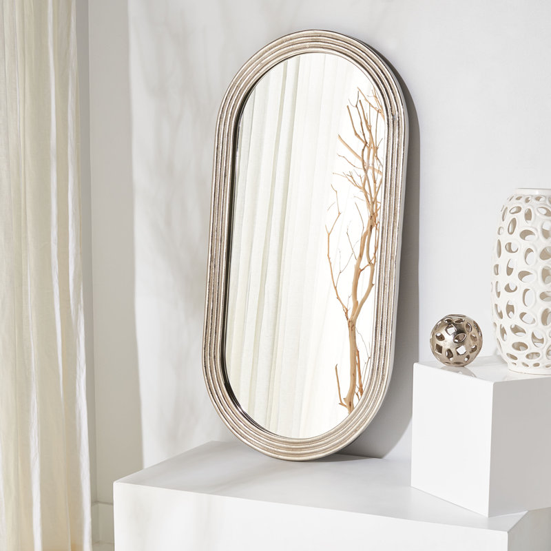 Metal Flat Wall Mirror, Silver