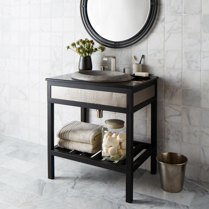 Cuzco 30" Single Bathroom Vanity Base Only, Brushed Nickel