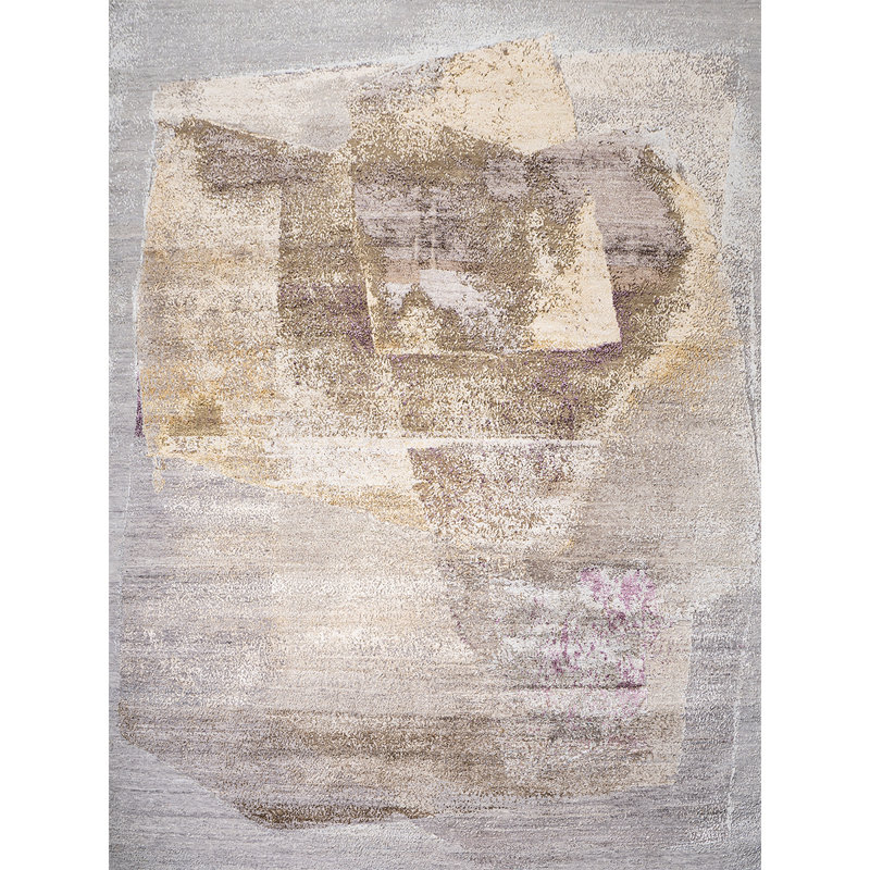 Hand Knotted Abstract Indoor Rug, Rectangle 9' x 12'