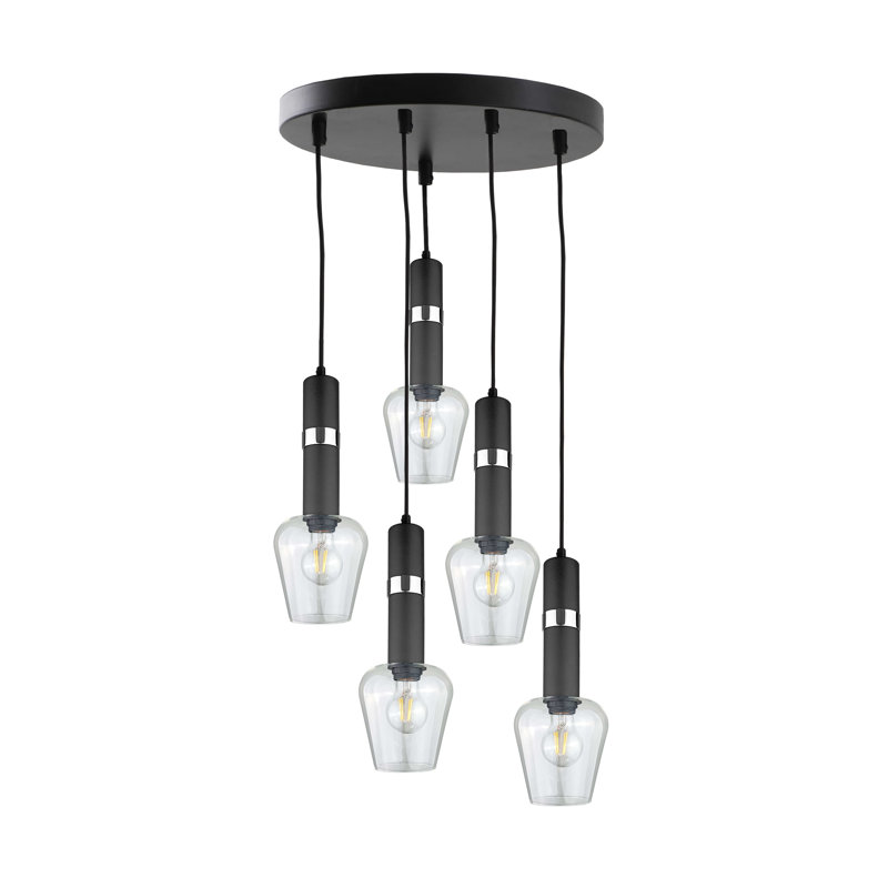 Kirti 5 - Light Cluster Pendant, Black/Silver