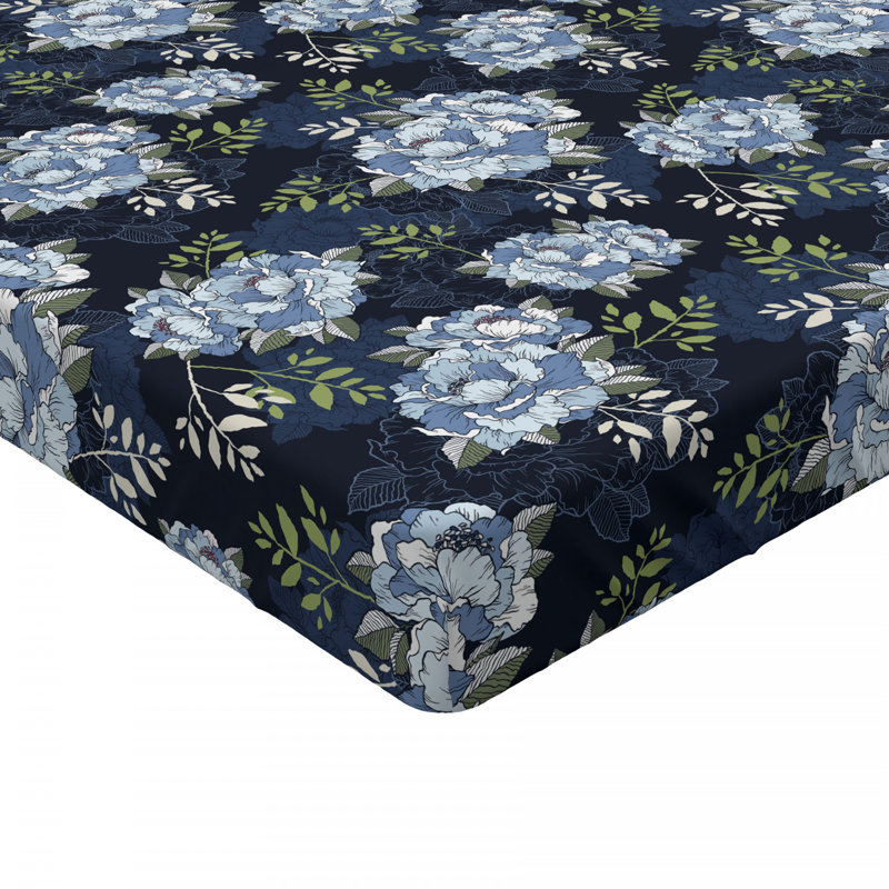 Microfiber Floral Fitted Sheet, Queen Fitted Sheet
