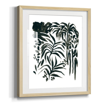 Patterned Leaf Shapes II - Vintage Botanical Print, Matted and Framed Under Acrylic Glass, Living Room and Dining Room Wall Art