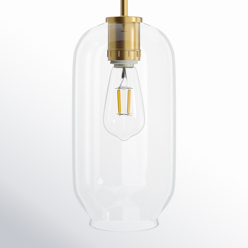 Luminaire suspendu en pot 1 lumière Olea, Transparent
