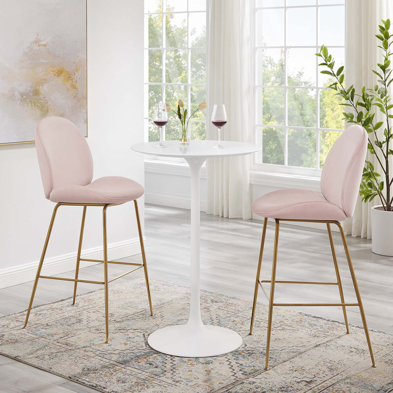 Lippa 28" Round Wood Bar Table, White