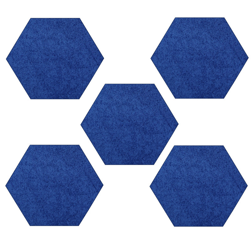Ensemble de tapis d'intérieur / d'extérieur en polyester touffeté à la machine de couleur unie bleu Genon