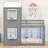Twin Over Twin Bunk Bed With Safety Features And Roof-264706867