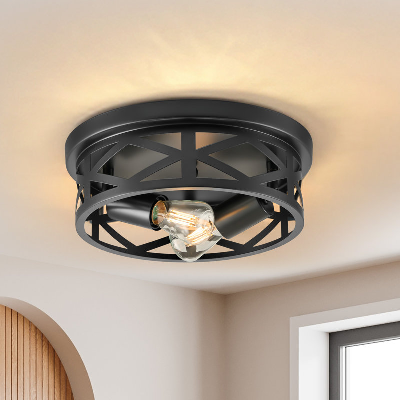 Plafonnier encastré 2 lumières (ensemble de 2), Or brossé