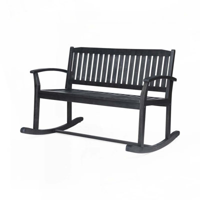 Outdoor Acacia wood Rocking Loveseat