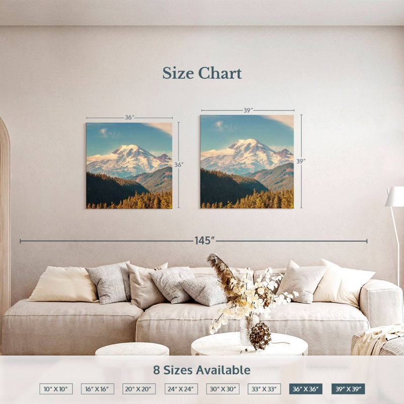 Alvord Mt. Rainier Morning Glow, 39" H x 39" W