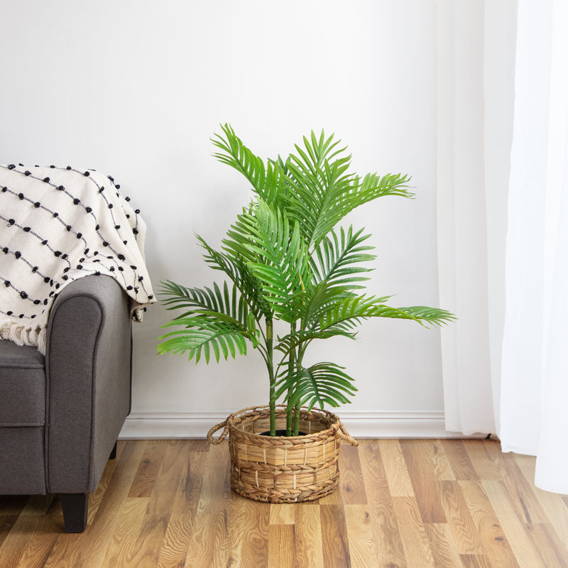 Mini palmier tropical artificiel vert 40 "deux tons en pot