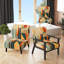 Full Moon Symphony Midcentury Abstract I - Upholstered Velvet Modern Arm Chair