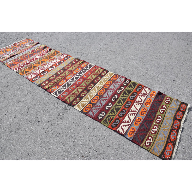 Tapis de style kilim turc rétro fabriqué à la main dans des couleurs vives pour un décor bohème