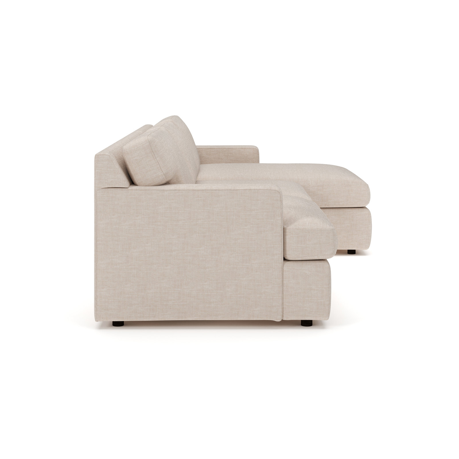 Cleo Chaise Sectional, Lena Sand Performance Linen Blend, Right Hand Facing